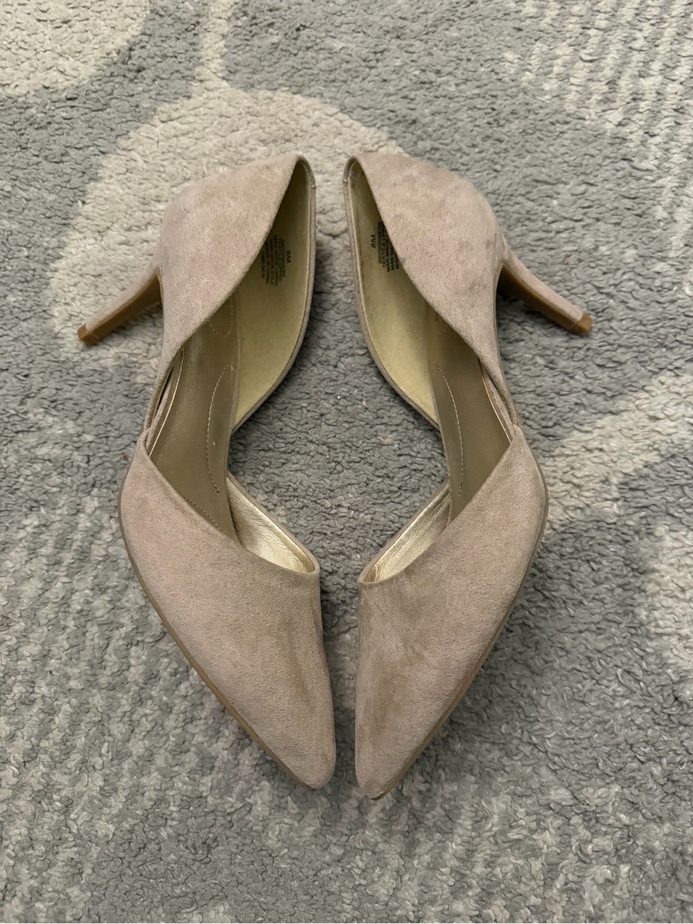 Bandolino Taupe Faux Suede D'Orsay Pointed Toe Heels
